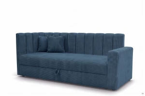 Łóżko z podłokietnikiem Sovaro PRO PLUS 80x200 Sztruks Granatowy