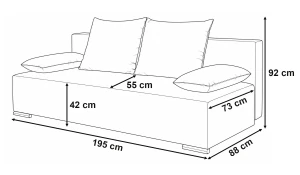 Sofa rozkładana sprężyny bonell Komfort Szara