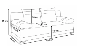 Kanapa z funkcją spania Orlean PLUS Szara