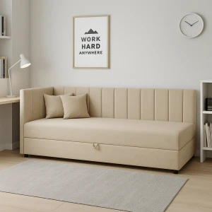 Łóżko kontynentalne 1-osobowe Sofaro Plus 120x200 Beżowe