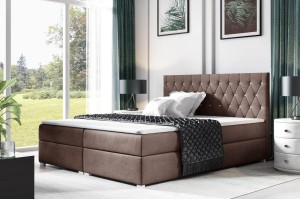 Łóżko kontynentalne Nadia 160x200 Brązowe