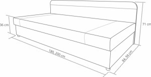 Łóżko tapicerowane z pojemnikiem 80x180 Sida Szare