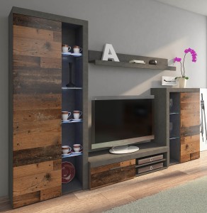 Meblościanka z witryną Rumba OLDMAT01 Old Style/Matera