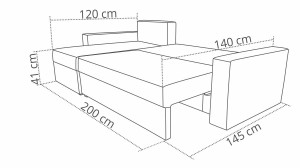 Narożnik z funkcją spania Home Szary/Granat