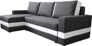 Narożnik z funkcją spania Passio Grafit/Biały