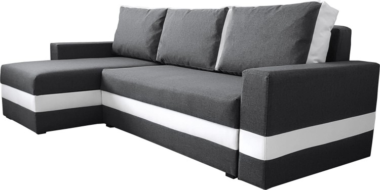 Narożnik z funkcją spania Passio Grafit/Biały