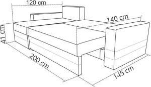 Narożnik z funkcją spania Passio Grafit/Biały
