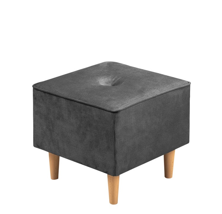 Pufa welurowa Floki Grafitowa