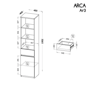 Regał 45 cm Arca 03 Biały