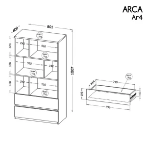 Regał 80 cm z szufladami Arca 04 Biały