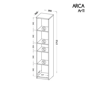 Regał otwarty 35 cm Arca 11 Dąb Wotan