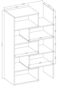Regał regulowany 188 cm Karol 02 Dąb Sonoma