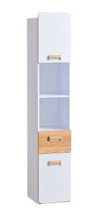 Regał 35 cm z szufladą Lorento 03 Biały/Dąb Nash