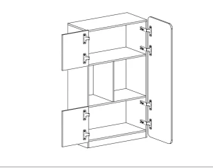 Regał 80 cm niski Lorento 05 Biały/Dąb Nash