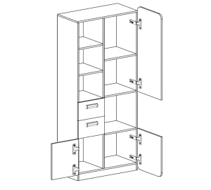 Regał 80 cm z szufladami Lorento 07 Biały/Dąb Nash