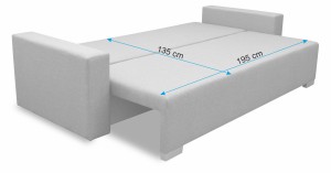 Kanapa z funkcją spania Burgos Plus Szara