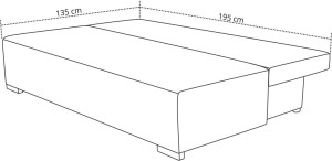 Kanapa rozkładana dwuosobowa Ecco Plus Grafitowa