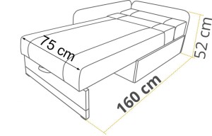 Narożnik z funkcją spania Kacper Grafit/Szary