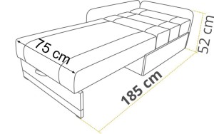 Narożnik z funkcją spania Kacper Grafit/Szary