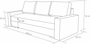 Kanapa z funkcją spania Klass Brąz/Cappucino