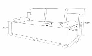 Sofa rozkładana sprężyny bonell Komfort Szara
