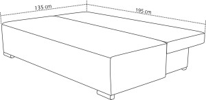 Sofa rozkładana sprężyny bonell Komfort Szara