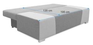 Kanapa rozkładana Kordoba Szary/Krem