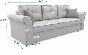 Sofa rozkładana Merida Turkusowa