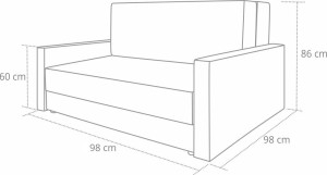 Fotel rozkładany Tedi 1 Szara/Grafitowa