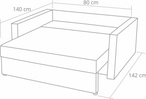 Fotel rozkładany Tedi 1 Szara/Grafitowa