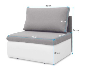 Sofa jednoosobowa do spania Toledo Turkusowy/Biały