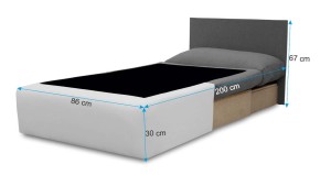 Sofa jednoosobowa do spania Toledo Turkusowy/Biały