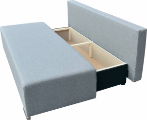 Kanapa rozkładana z pojemnikiem Trio Szara