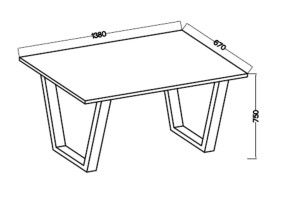 Stół loftowy Cezar 138x67 Dąb Artisan