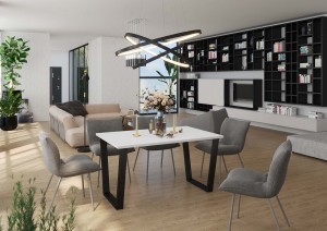 Stół loftowy Cezar 138x67 Biały