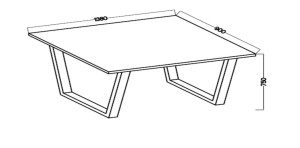 Stół loftowy Cezar 138x90 Dąb Lancelot
