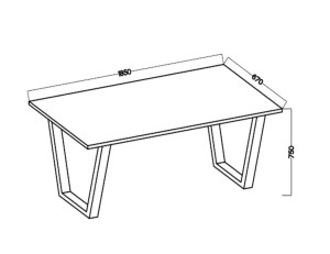 Stół loftowy Cezar 185x67 Biały