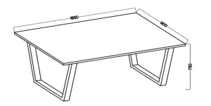 Stół loftowy Cezar 185x90 Biały