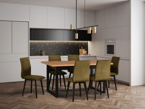 Stół rozkładany 140/180x80 IKON 3 Czarny/Dąb Grandson