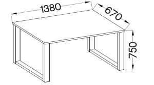 Stół loftowy Imperial 138x67 Dąb Artisan