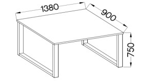 Stół loftowy Imperial 138x90 Biały