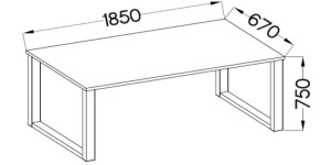 Stół loftowy Imperial 185x67 Biały