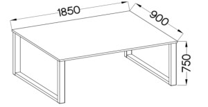 Stół loftowy Imperial 185x90 Dąb Artisan