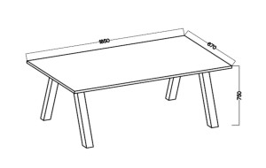Stół loft Kleo 185x67 Dąb Artisan