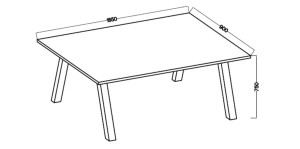 Stół loft Kleo 185x90 Biały