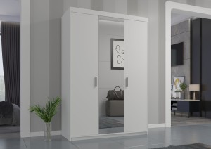 Szafa trzydrzwiowa z lustrem Elena Biała