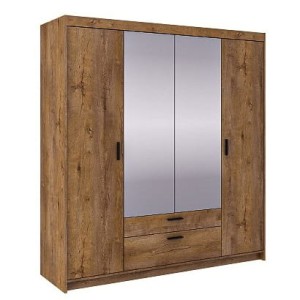 Szafa czterodrzwiowa z lustrem Elena 4D DL04 Dąb Lefkas