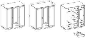 Szafa z szufladami Flawia 180 WHAR 3D 2S Biały/Dąb Artisan