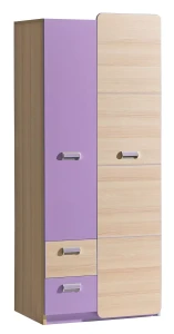 Szafa 80 cm z szufladami Lorento 01 Jesion/Fioletowy