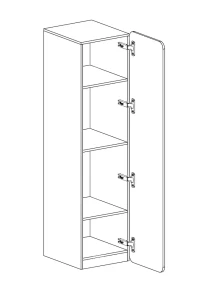 Szafa 45 cm z półkmi Lorento 02 Biały/Dąb Nash